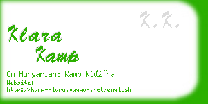 klara kamp business card